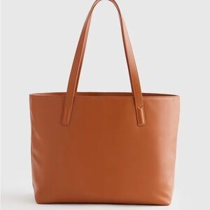 Chic Quince Classic Italian Brown Leather Tote Bag NWOT
